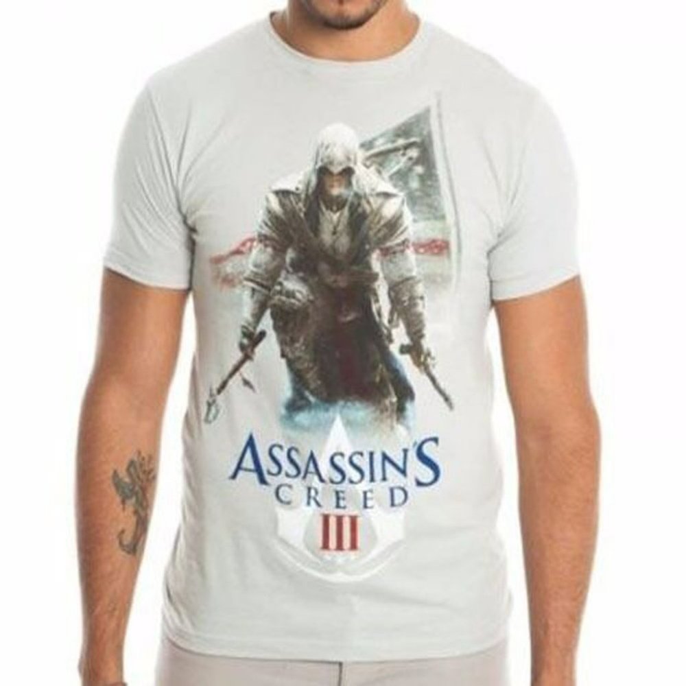 Assasinn's Creed III Silver Color Men's T-Shirt